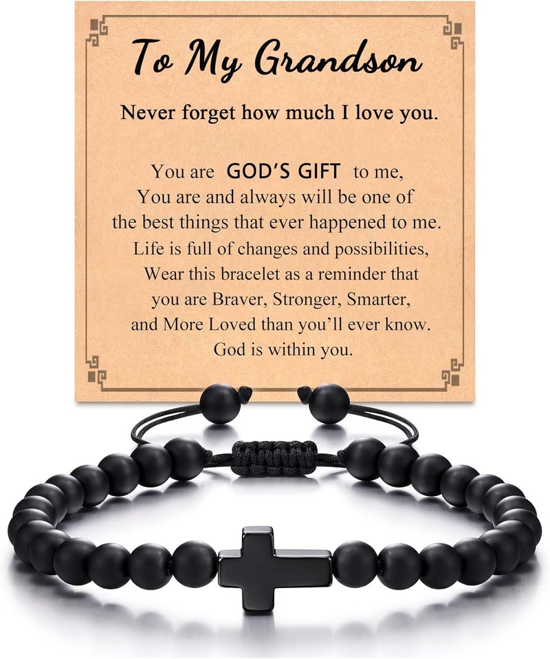 Tarsus Cross Bracelet for Men Teens, Cross Jewelry Christian Gifts for Easter, Christmas, Birthday, Religious ... - Image 1